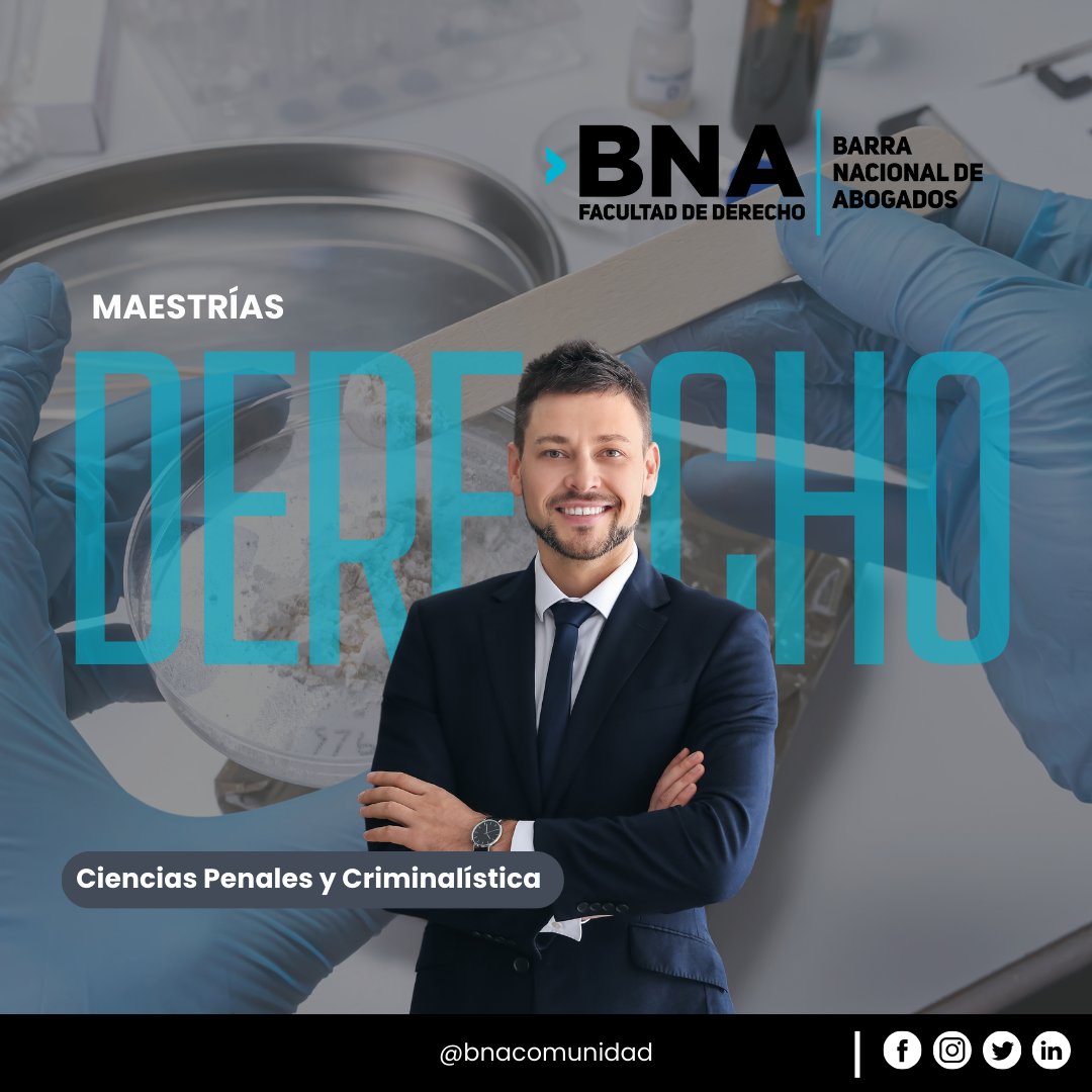 En la <a href="/facultadbna/">Facultad de Derecho BNA</a> dan un paso adelante en tu carrera legal. Las Maestrías en Derecho 👉 Ciencias Penales y Criminalística te abren las puertas al conocimiento y la especialización que necesitas. 📚⚖️ 

bit.ly/3qmMQTs 

#SomosBNA #ComunidadBNA #HazLaDiferencia