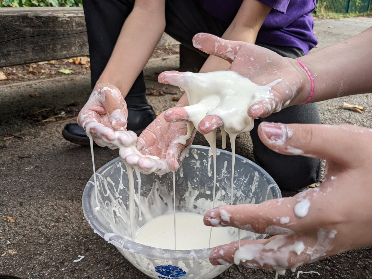 MrMarshallclass's tweet photo. If anyone is wondering why Year 5 @shireoakce took their investigation into non-Newtonian fluids out to the playground today, just imagine how the classroom would have looked! #Science #STEM #outdoorlearning https://t.co/Ol3uptJNqU
