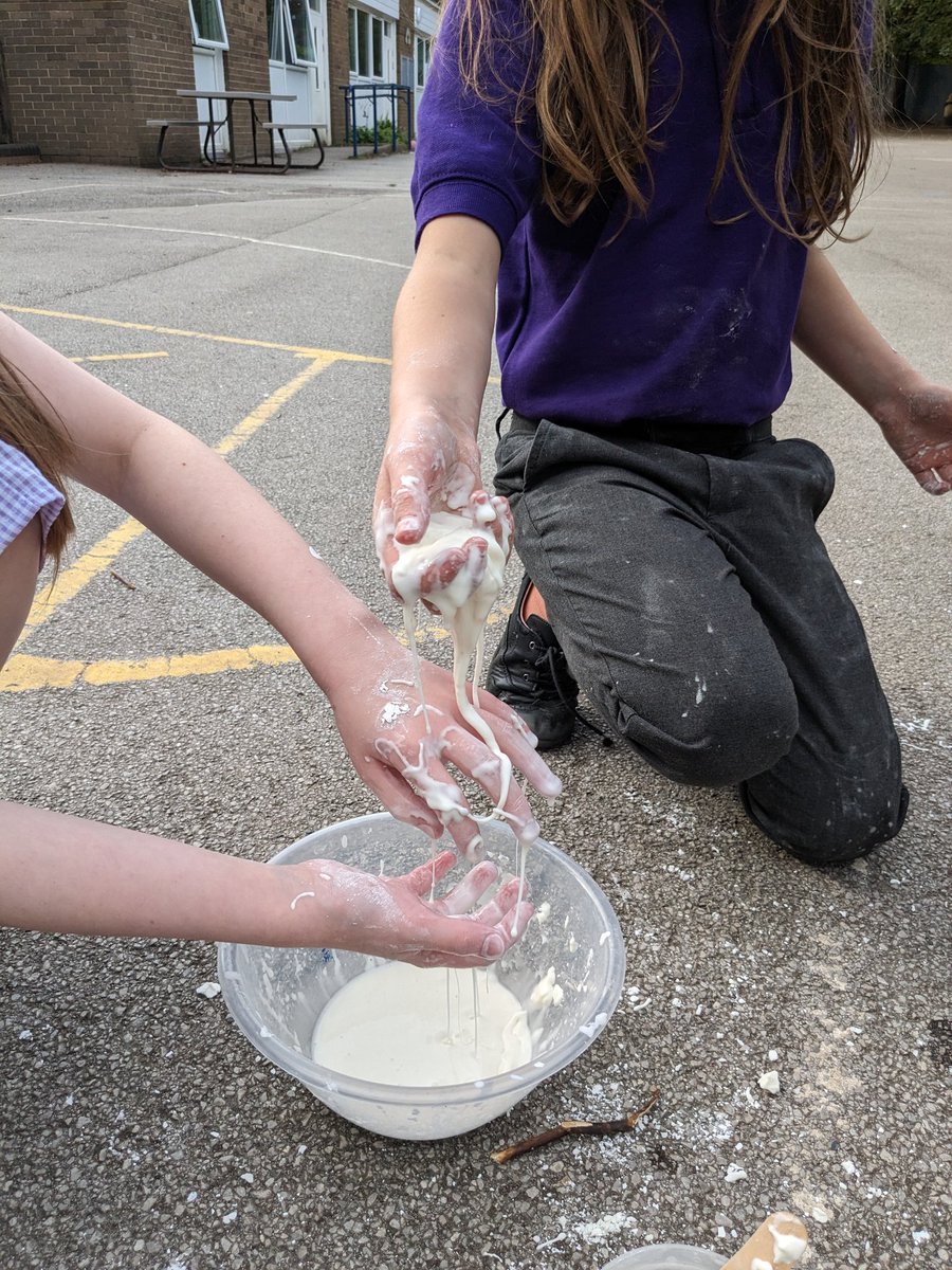 MrMarshallclass's tweet photo. If anyone is wondering why Year 5 @shireoakce took their investigation into non-Newtonian fluids out to the playground today, just imagine how the classroom would have looked! #Science #STEM #outdoorlearning https://t.co/Ol3uptJNqU