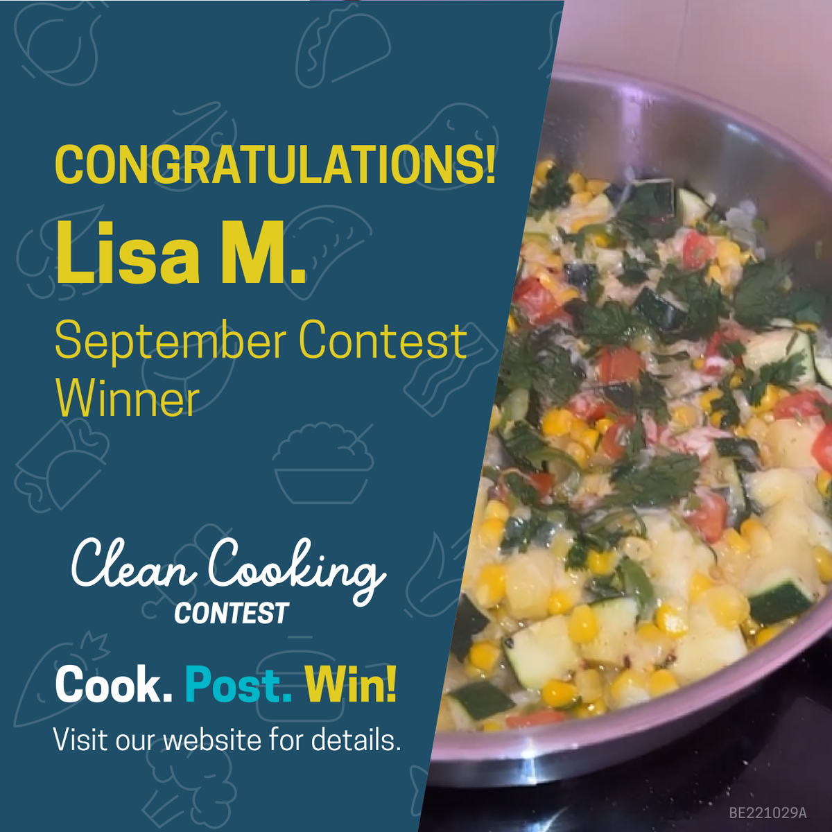 Congratulations to Lisa M. for winning last month’s Clean Cooking Contest! They won with their simmered summer vegetables! Join our celebration of squash in this month’s Clean Cooking Contest! Learn more here: ow.ly/jtiK50PUMNE
