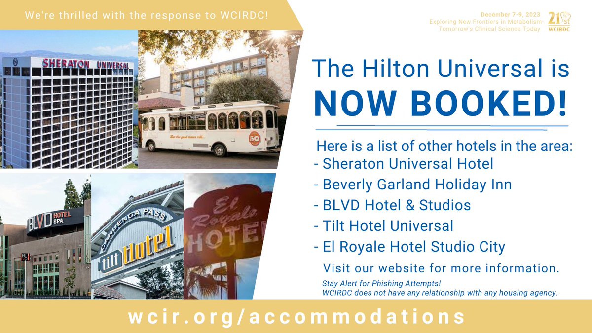 Facing hotel changes for the 21st @WCIRDC? We have compiled a list of nearby hotels, which you can access at wcir.org/accommodations Please stay alert for Phishing Attempts! Only book through our official website; we're not affiliated with any housing agency.