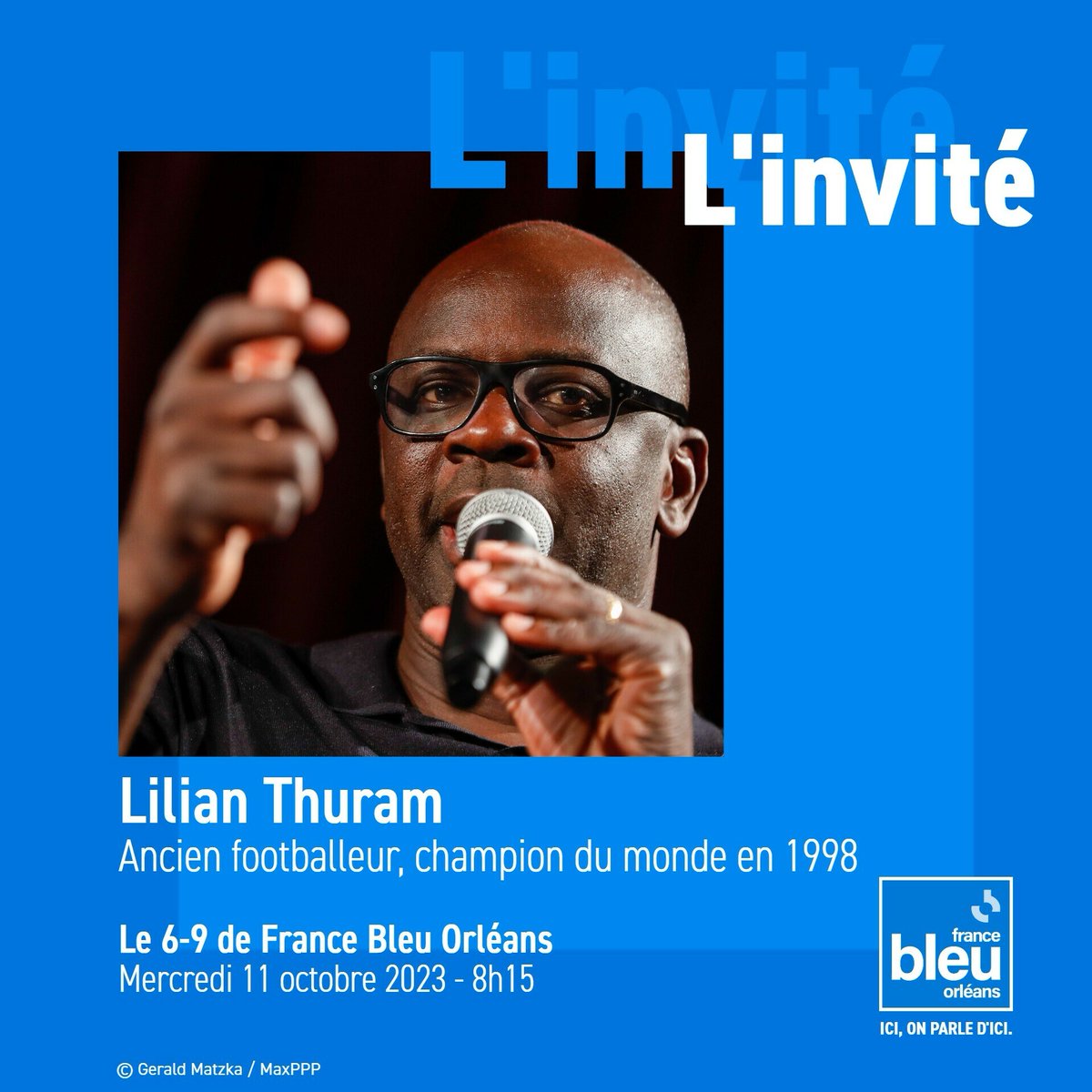 Ce mercredi 11 octobre, Lilian Thuram sera l'invité de la matinale de @FBOrleans à 8h15. L'ancien champion du monde reviendra sur l'affaire Bernard #Casoni et les accusations de racisme qui pèsent sur l'entraîneur de l'USO