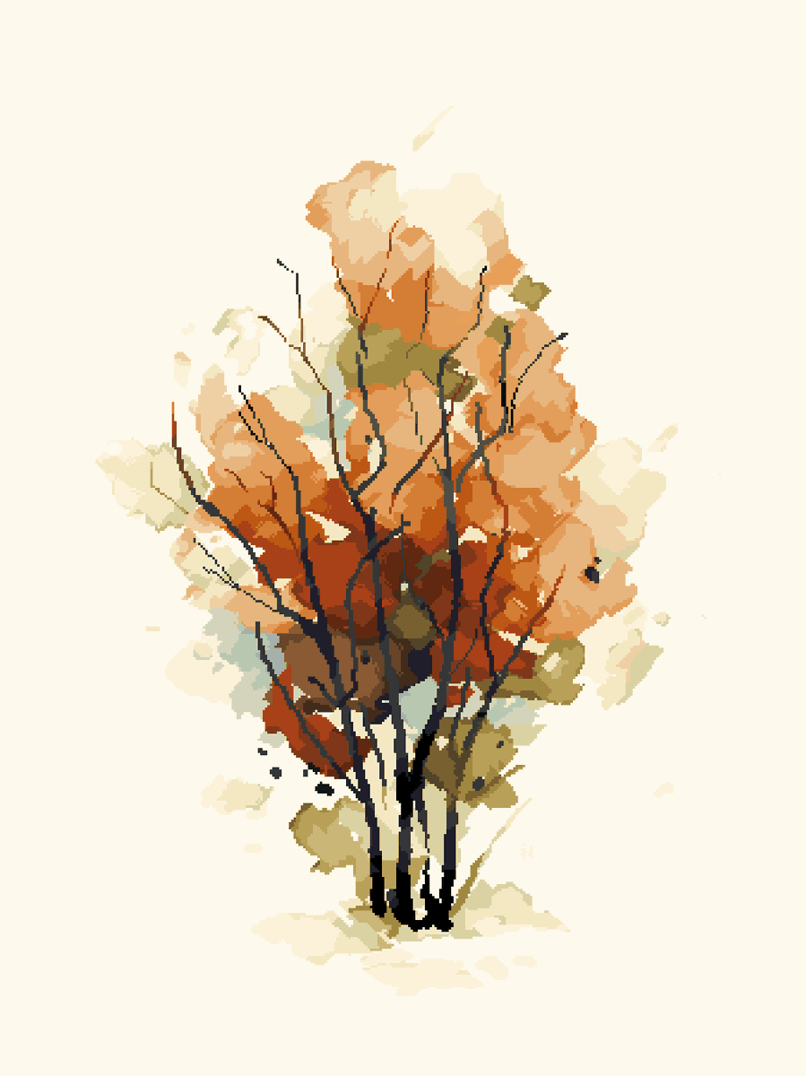 「Watercolour tree study  #pixelart」|Franekのイラスト