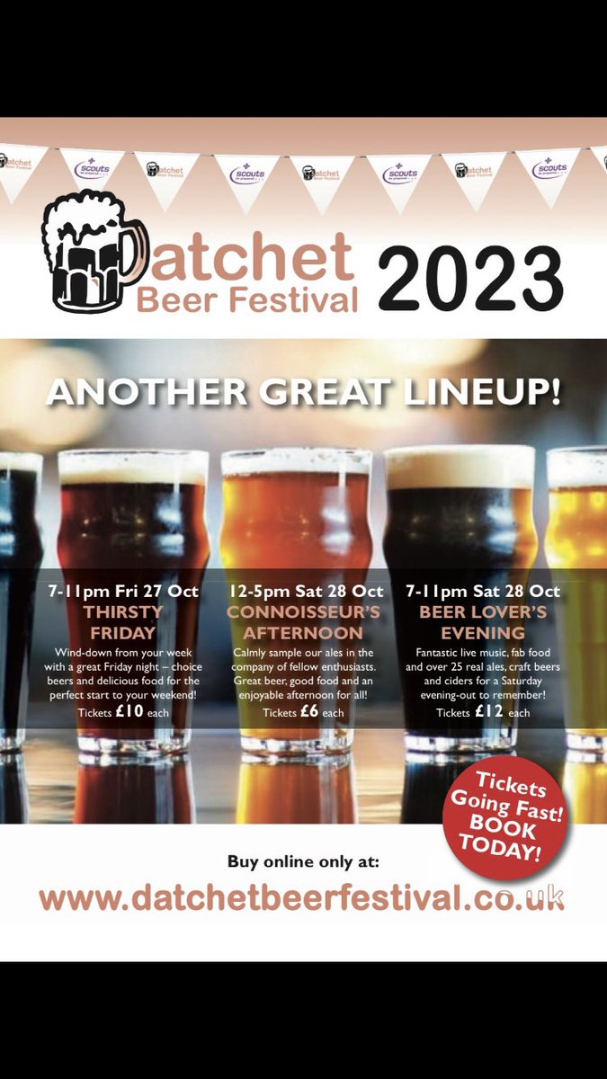 DatchetBeerFest's tweet photo. You don’t want to miss out!!
So don’t delay book yours today!!🍻 https://t.co/EwSQnhwJR2