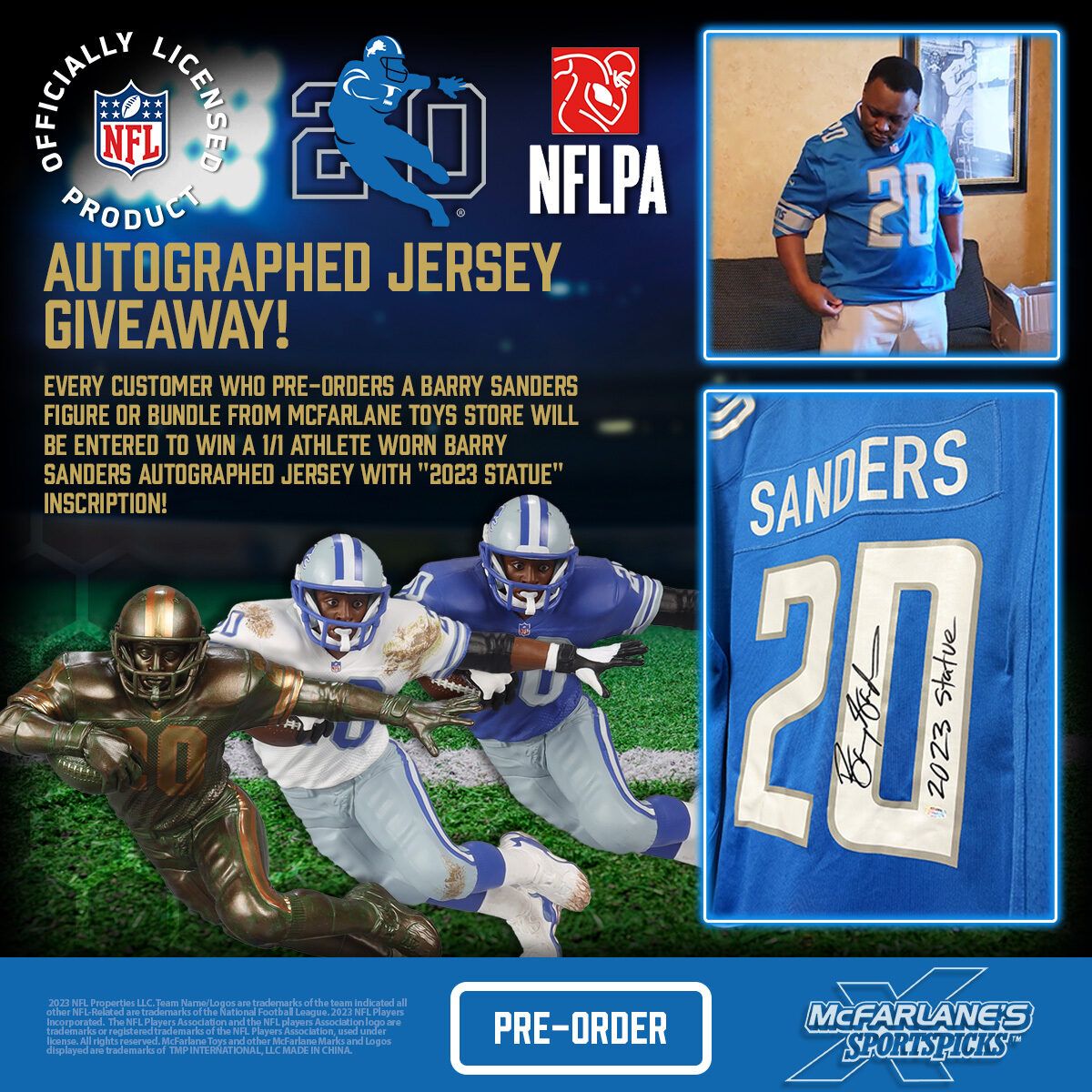 Hey <a href="/Lions/">Detroit Lions</a> - limited quantities the statue commemorative figure from <a href="/mcfarlanetoys/">McFarlane Toys</a>  - 

tinyurl.com/577r9yc3