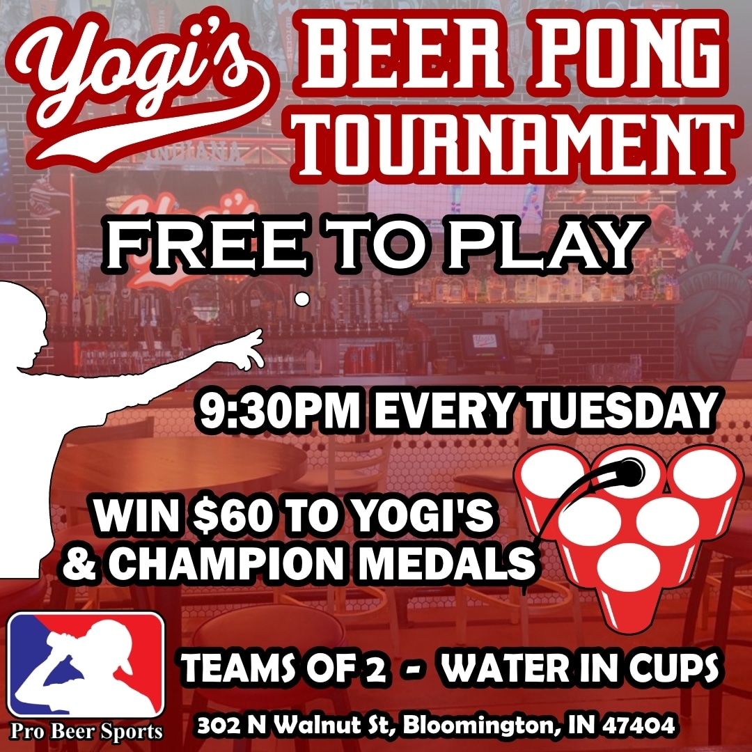 FREE to play Beer Pong Tournament at Yogi's every Tuesday! <a href="/YogisBarGrill/">Yogi's</a> #beerpong