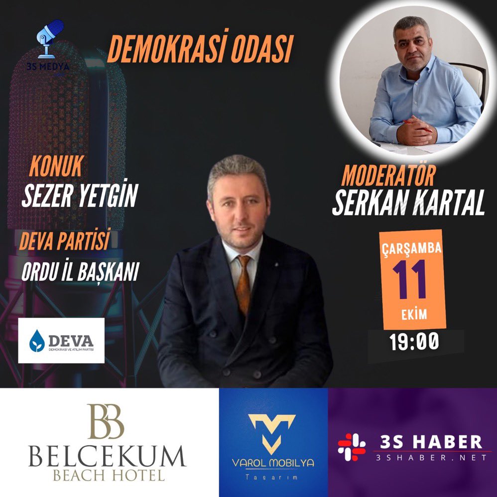 sezery7's tweet photo. Yarın akşam saat 19:00 
#DemokrasiOdası @Serkan_Kartal_ 
konuğuyum güzel bir yayın olması dileği ile 
👇👇

https://t.co/zZbYRUmmuc https://t.co/bDOeKyu7iI
