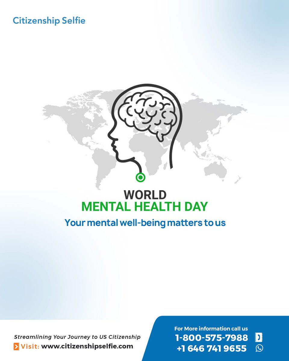 Citizenshipsel's tweet photo. Today is World Mental Health Day and it is the day we raise awareness on the importance of mental health.

Reach out to someone today, call, text, visit your loved ones.

You are important to us and we celebrate you passionately. 

#WorldMentalHealthDay #MentalHealth https://t.co/BC4UBJuUDd