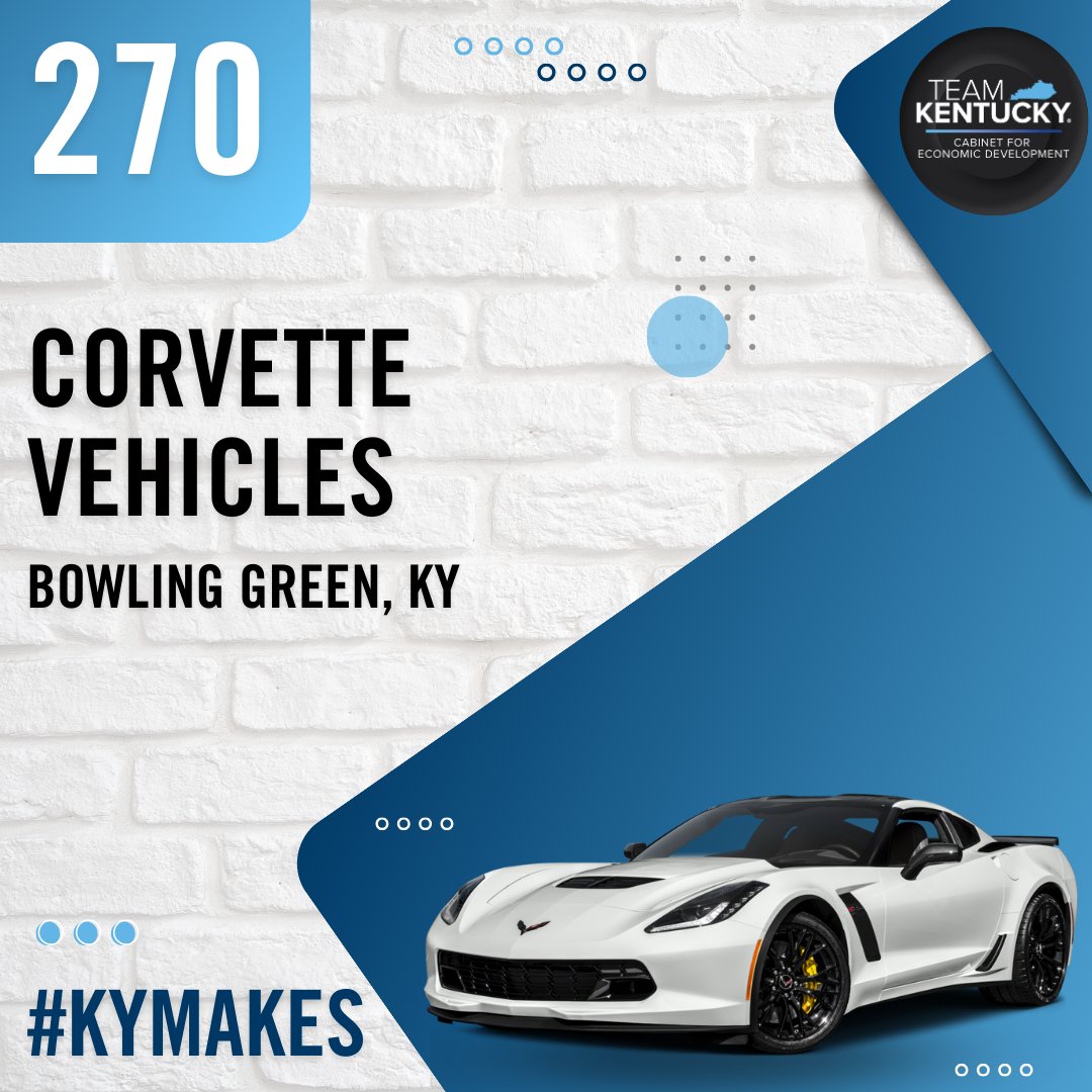 CEDkygov's tweet photo. Cruising through the commonwealth with this next spotlight! 🏎💨 Since 1981, @GM has housed their Corvette Assembly Plant in Bowling Green, producing over 1.1 million iconic Corvettes and employing nearly 1,400 Kentuckians.

#teamky #manufacturingmonth #kymakes https://t.co/hSeTo7ipuI