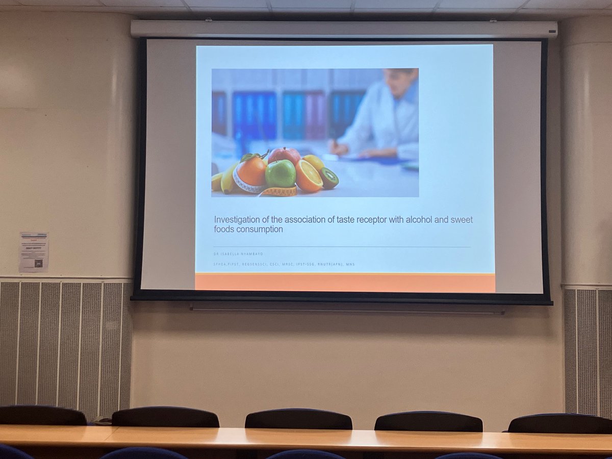 Great talk by Isabella Nyambayo to kick off the IFST Midlands Branch Reception!  It’s always nice to see more research on #taste  receptors and #alcohol consumption. <a href="/ifstnews/">IFST</a>