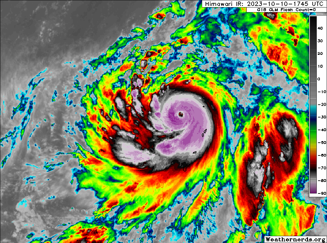WillWeatherRVA's tweet image. #Guam, #Rota, #Tinian, and #Saipan dodged a major bullet as #Typhoon #Bolaven (#15W) is now explosively intensifying. A pinhole eye is quickly clearing out. @UWCIMSS ADT shows a CI of 5.0 and a raw T of 7.1, an indicator of extreme RI. No further threat to land, thankfully.