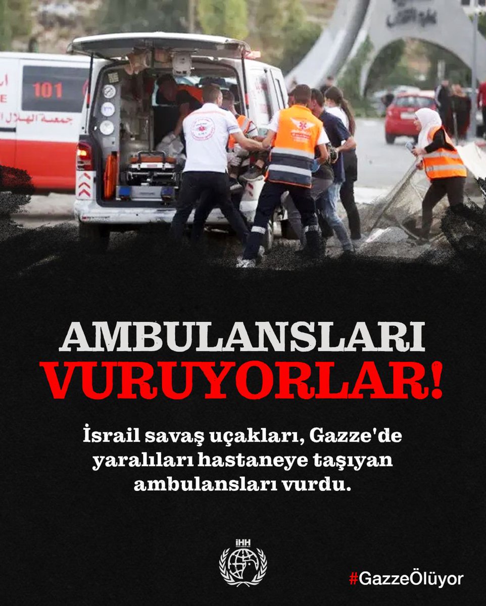 İsrail savaş uçakları, Gazze'de yaralıları hastaneye taşıyan ambulansları vurdu. 
 
#GazzeÖlüyor
