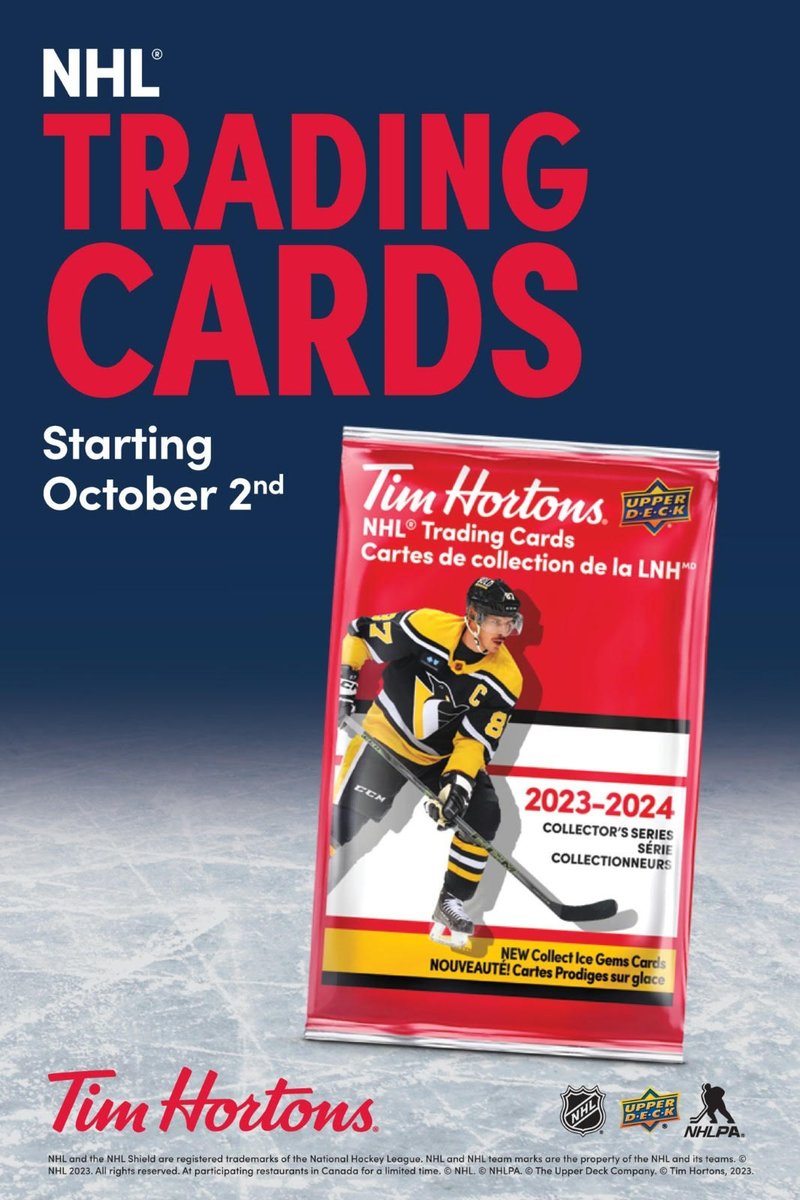 NHL Hockey Cards are back at <a href="/TimHortons/">Tim Hortons</a>! Find a Collect to Win Golden Prize Card to have a chance to win amazing prizes like a trip to the 2024 Stanley Cup Finals or to meet Sidney Crosby. Collect  them all now at your local #TimHortons!