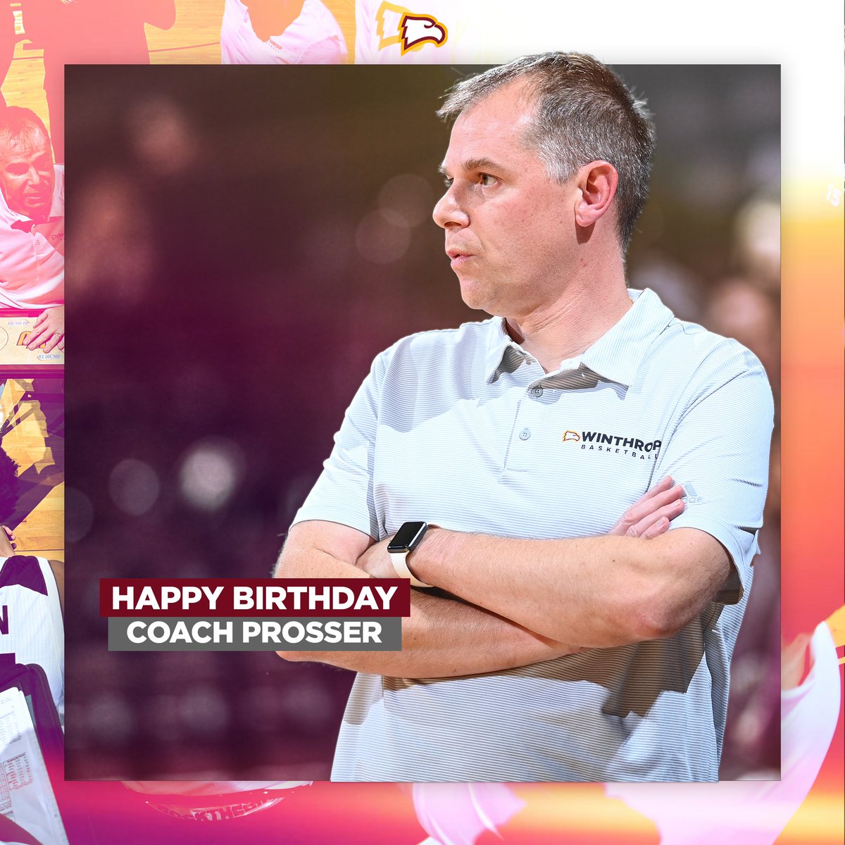 Winthrop_MBB's tweet image. Time to celebrate 🎉   

Help us wish Coach Prosser a Happy Birthday! 🎈🎊