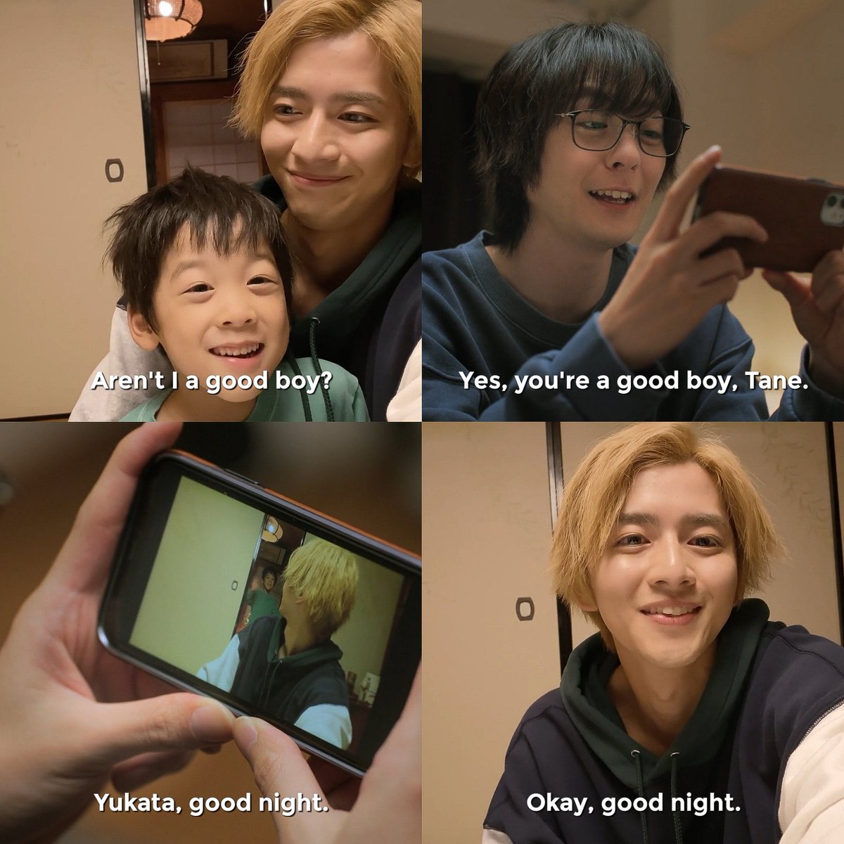 randomlyrj_'s tweet photo. Just hardworking father Yukata checking in on his son Tane and his precious househusband Minoru before a good night's sleep. #OurDiningTable #OurDiningTableEP6 https://t.co/wxKvRRNqBN