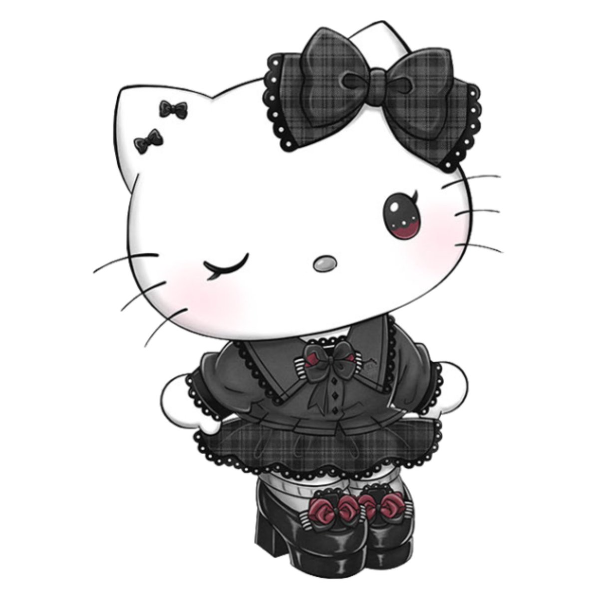 heartipink's tweet photo. sanrio x mayla black cat academy https://t.co/n6T888xCIv