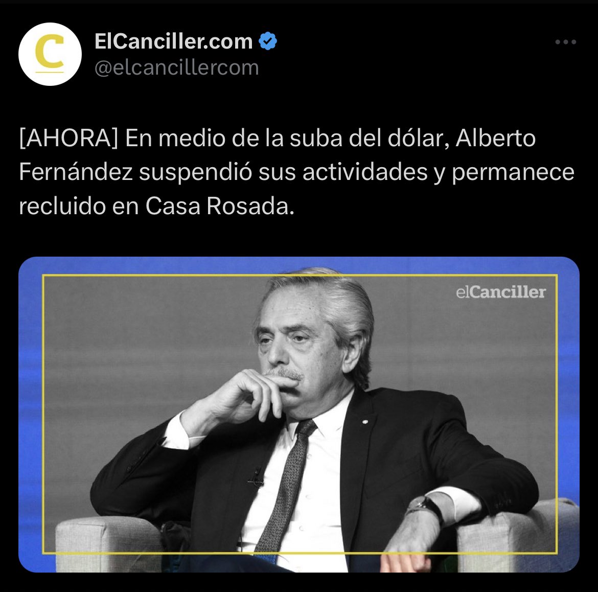 El 48% del país votó a un tipo que está escondido en la Rosada mientras su Ministro de Economía INCENDIA EL PAÍS. Genios del voto.