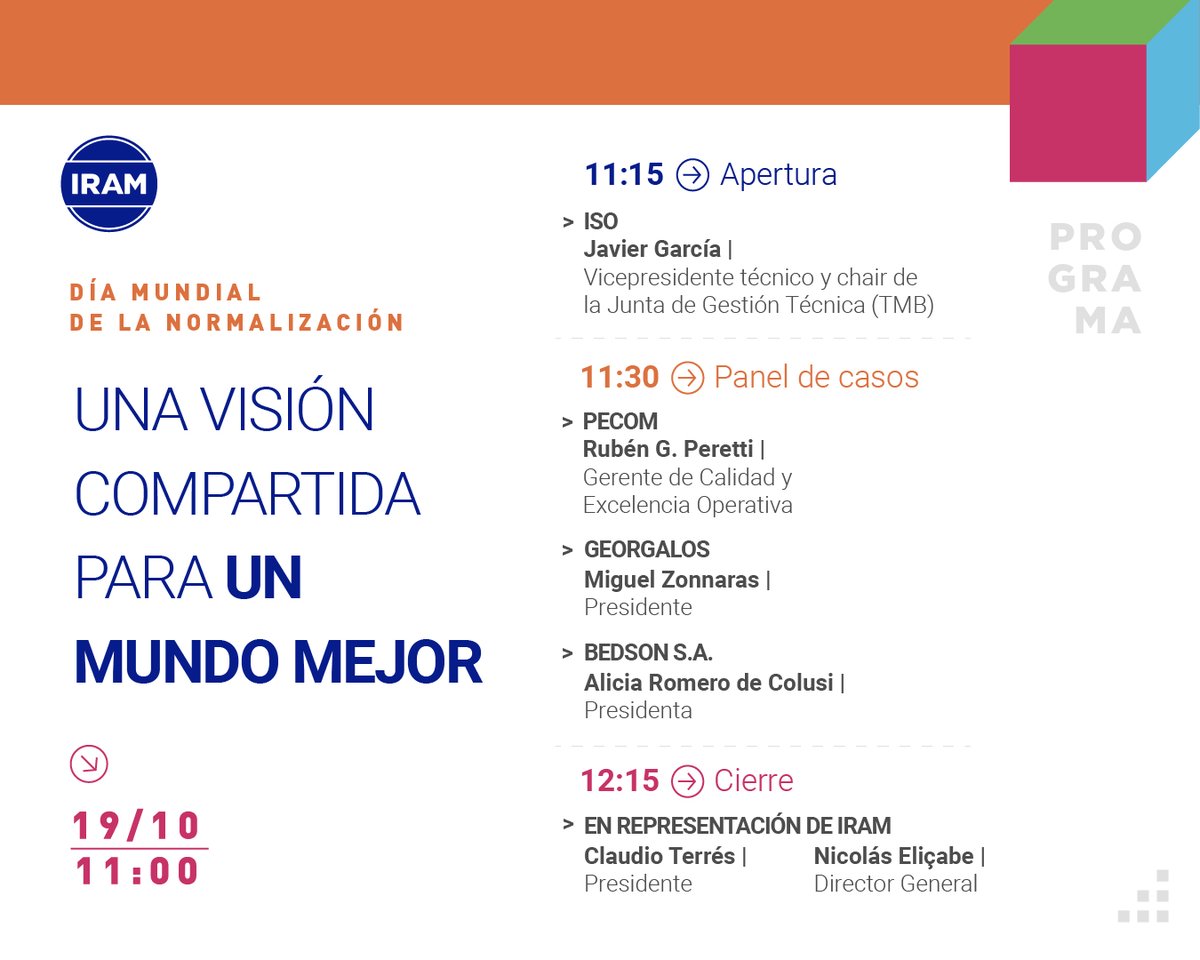 ¡Se terminó la espera! Este es el panel que nos va a acompañar el 19 de octubre en nuestra celebración del Día Mundial de la Normalización y que contará con @Fedeseeber como moderador. ¡No te lo pierdas! 👉 Sumate iram.org.ar/dia-mundial-de…

#DMN2023 #ODS #UnaVisiónCompartida