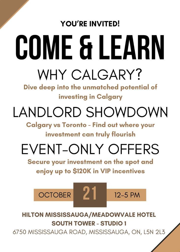 📷 Join us for an EXCLUSIVE showcase of Truman’s revolutionary projects on Oct 21st, 12-5pm.
📷 Hilton Mississauga Meadowvale - South Tower Studio 1
RSVP today and step into the future of real estate!
tinyurl.com/2wtr7shr
#CalgaryRealEstate #CondosDeal #FutureLiving #Calgary