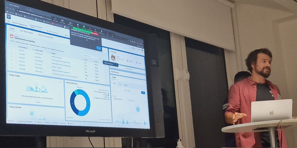 OnThePeiroll's tweet photo. @radnip @TomForce92 @accessiblearch @bearingpoint Health Cloud is used to manage patients in a broad industry that is healthcare.
The Cloud manages appointments and health plan between the patients with health care provider, doctors, family, insurance providers.
Backed up by #SalesforceShield and @MuleSoft. #LDNArcs https://t.co/3Dg2DlVDG1