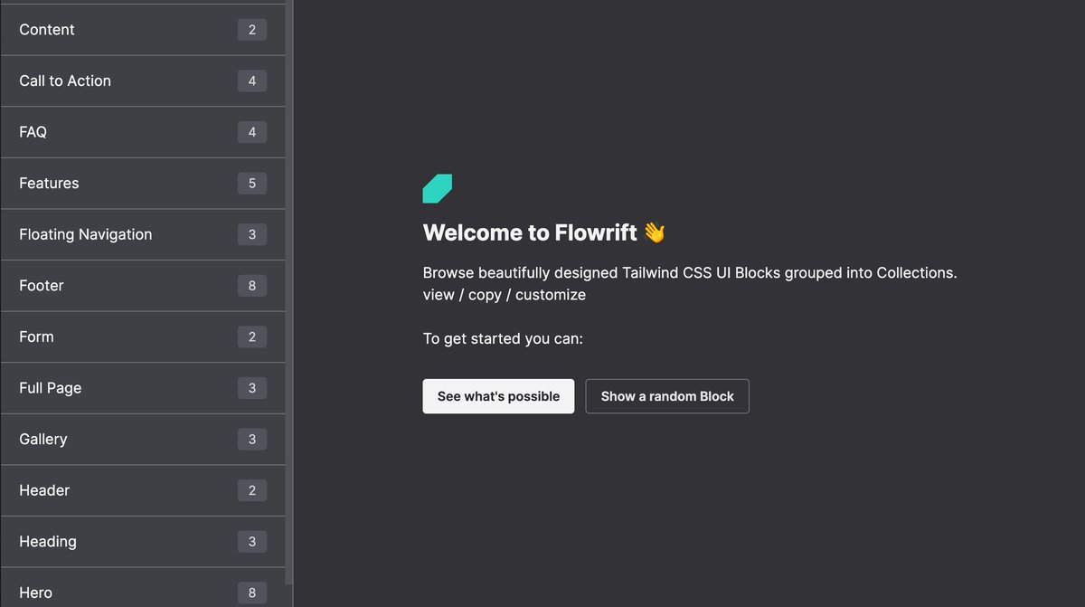 coderdiaz's tweet image. 7) Flowrift

Una colección de bloques hechos en TailwindCSS para que puedas personalizarlos a tu gusto. Una gran herramienta para aquellos que buscan iterar rápido un proyecto.

Psst.. tienen código fuente, copy/paste, personalizas y lanzas.

<a style="text-decoration: none;" rel="nofollow" target="_blank" href="https://flowrift.com/">flowrift.com</a>