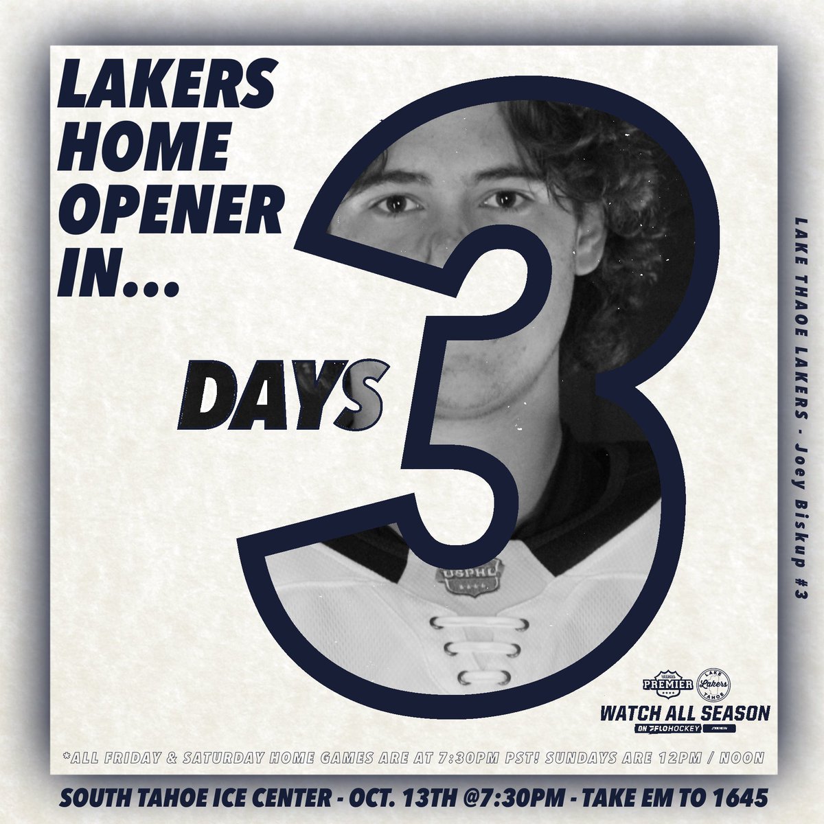 TIS THE SEASON! 

Three days and hockey is back in TAHOE! We can’t wait to be back at home on the 13th @ 7:30pm! 

#usphl #dankshow #tahoelakers #ltl #lakers #lakershockey #gametime #culturereload⚓️ #anchordown #1645