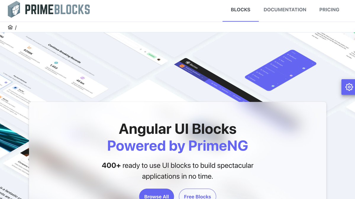coderdiaz's tweet image. 4) Prime Blocks

Si lo tuyo es trabajar con Angular, este es para ti, bloques inspirados en Material Design. 

Aquí puedes encontrar ideas sobre bloques para diseñar dashboards  y otros elementos de interfaz.

<a style="text-decoration: none;" rel="nofollow" target="_blank" href="https://blocks.primeng.org/">blocks.primeng.org</a>