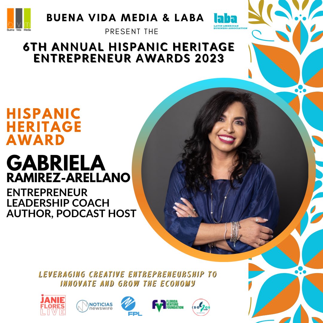 🏵️  <a href="/BuenaVidaMedia/">BuenaVida Media</a> &amp; <a href="/LABA_INFO/">LABA USA</a> present the 6th Annual Hispanic Heritage Entrepreneur Awards

🏵️Hispanic Entrepreneur Award: Gabriela Ramírez-Arellano

#HispanicHeritageEntrepreneurAwards #HispanicHeritageMonth