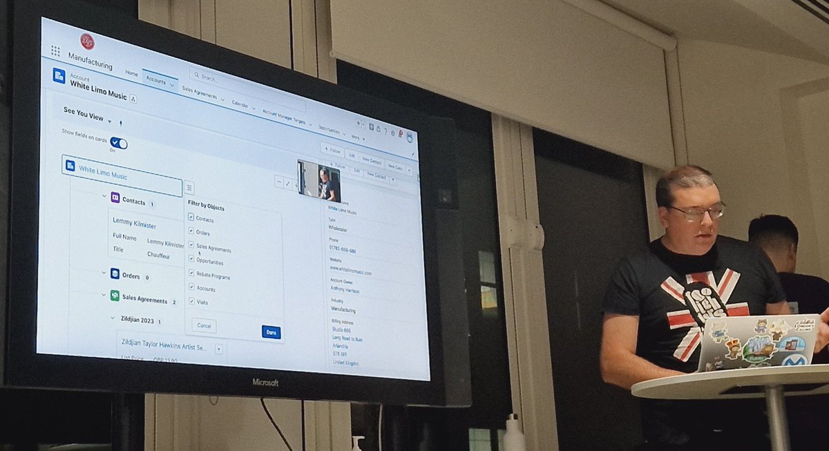 OnThePeiroll's tweet image. And finally, Manufacturing Cloud and how it&apos;s used to manage the production of guitars.

What a great round of demos!
So much education crammed into such a short time frame!

Where else can we learn from amazing people like this?!

#LDNArcs with @bearingpoint