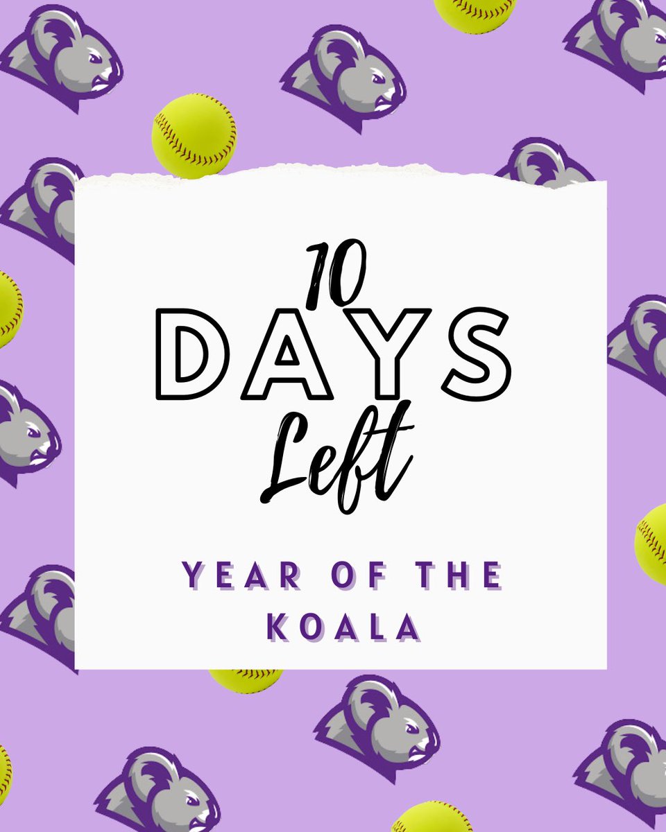 10 days people 🥳🥳🥳🥳

#gokoalas #ccsoftball #family #collegesoftball #CCYearOfTheKoala #naia
#aacconference #donations #supportwomeninsports #playlikeagirl