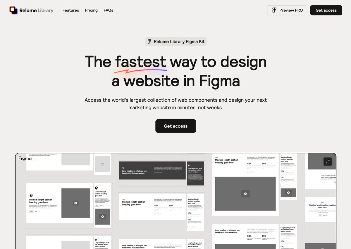 coderdiaz's tweet image. 8) Relume Library

Aunque este es para usarlo en Figma, posee una larga colección visual de elementos con ideas para tus próximas interfaces y sitios web.

<a style="text-decoration: none;" rel="nofollow" target="_blank" href="https://library.relume.io/">library.relume.io</a>