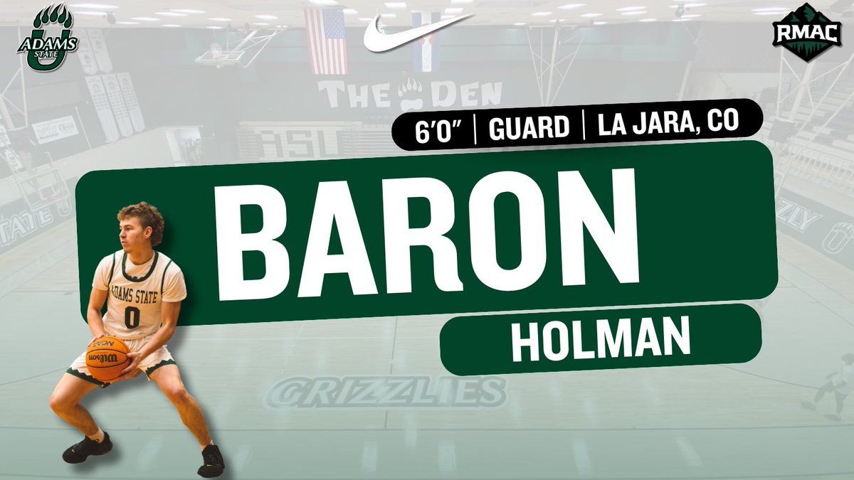Welcome back for his sophomore year, Baron Holman!

Holman is studying business with an emphasis in health management. He brings an incredible amount of toughness to everything he does and we are very excited to have him part of our team! 🐻🏀 #JUNTOS