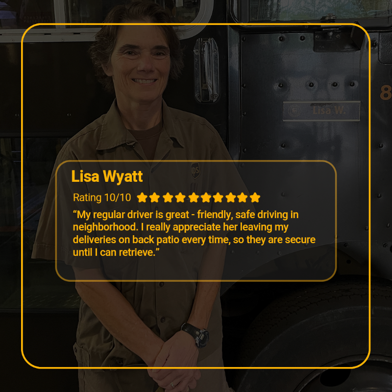UPS's tweet photo. It's not easy being a perfect 10 😎

Here are a few of our drivers who've received a 10 out of 10 from our panel of experts (our customers). Celebrate 10/10 with us by clicking the photos below to nominate your favorite driver!
