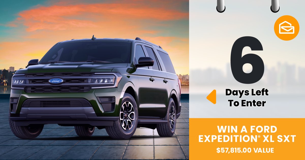 Whether you want more “family time” or more “me time,” now’s the time to enter to win the Brand-New Ford Expedition® XLT STX we’re giving away this week (or take the $57, 815). bit.ly/3QbHW6m