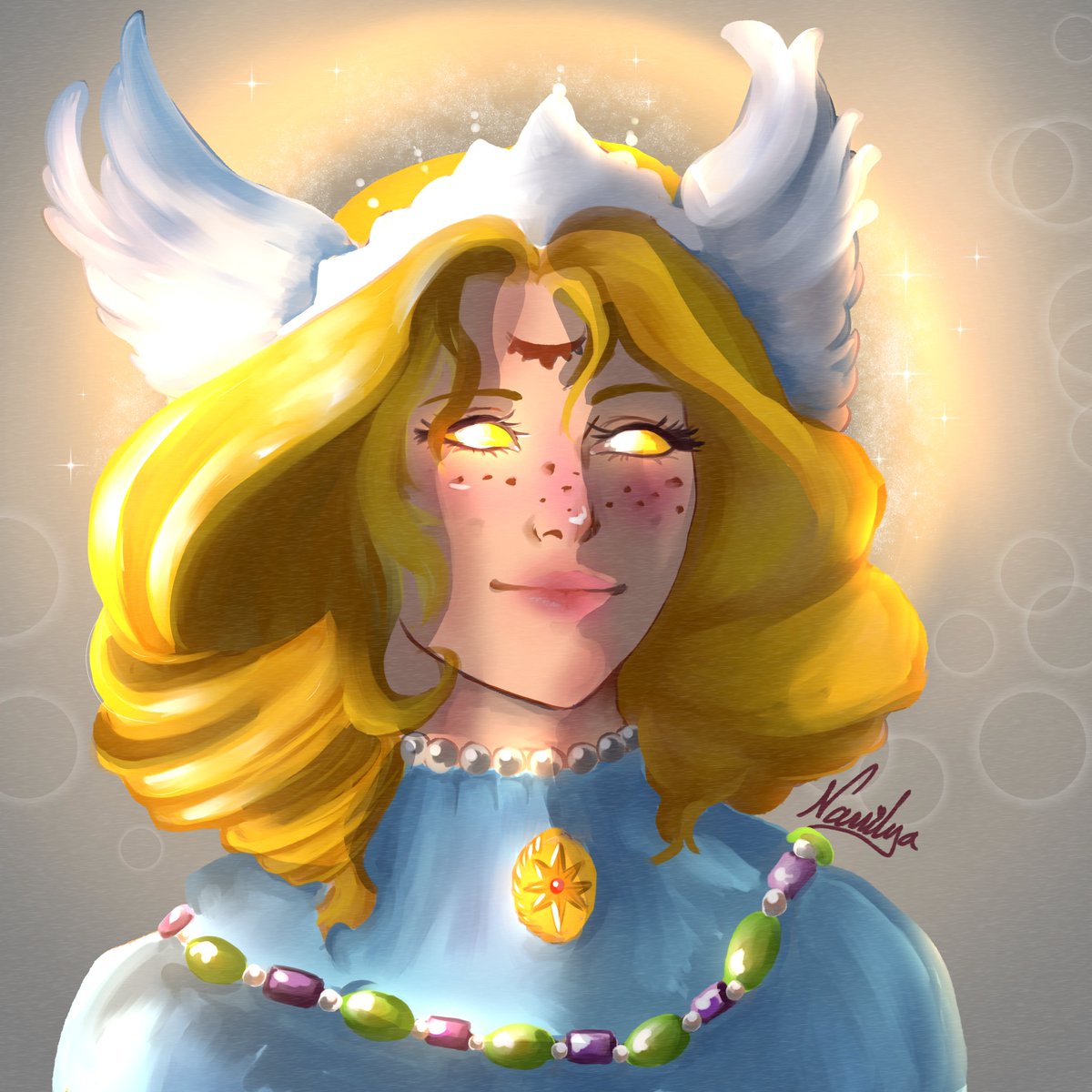 Tonight it's #dnd5e ! Here is my character  for this party : Cyrielle Paladin oath of the ancient - vigil aasimar
(thanks <a href="/antodemico/">Antonio Demico</a> for this new lineage 🥰)
#DnDcharacter #ttrpg #originalcharacters