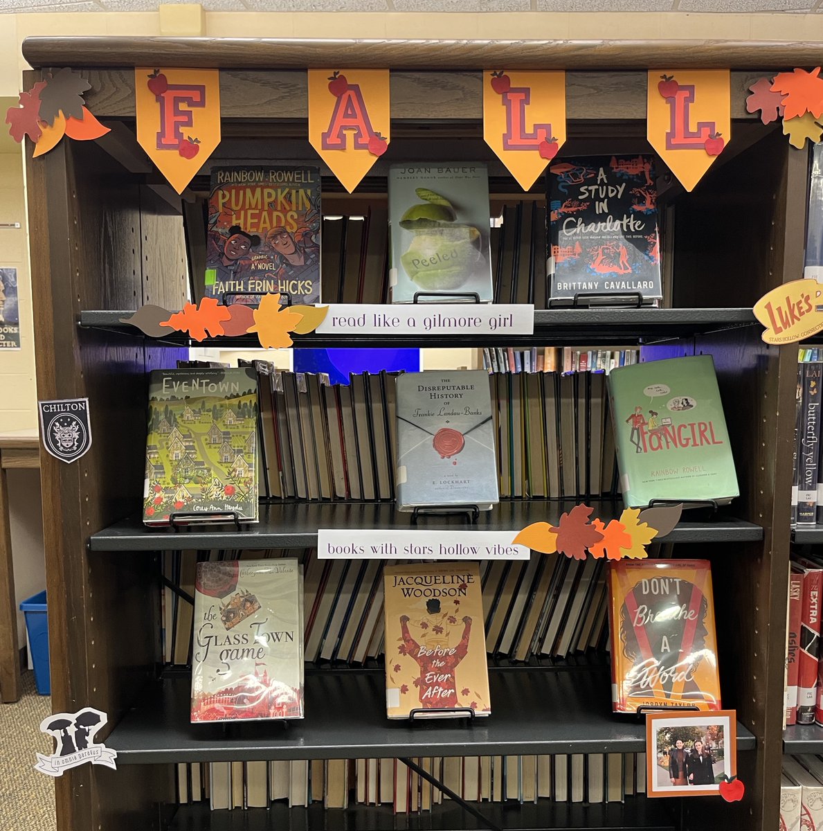 Behold!  a #gilmoregirls book display celebrating fall!  #tlchat