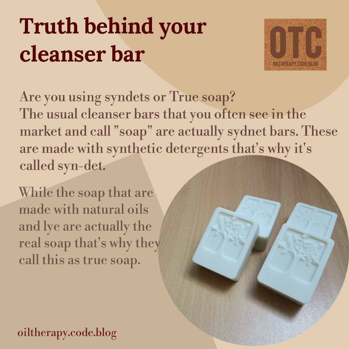oiltherapycode's tweet photo. What's in your soap bar? Know the truth behind your cleanser.
Get to know more about OTC's handmade true soaps by visiting our website.
#truesoap
#demystify
#organicsoap
#naturalsoap
#handmadesoap
#vegan
#nontoxic
#crueltyfree
#nontestedonanimals https://t.co/mqTUp4a78N
