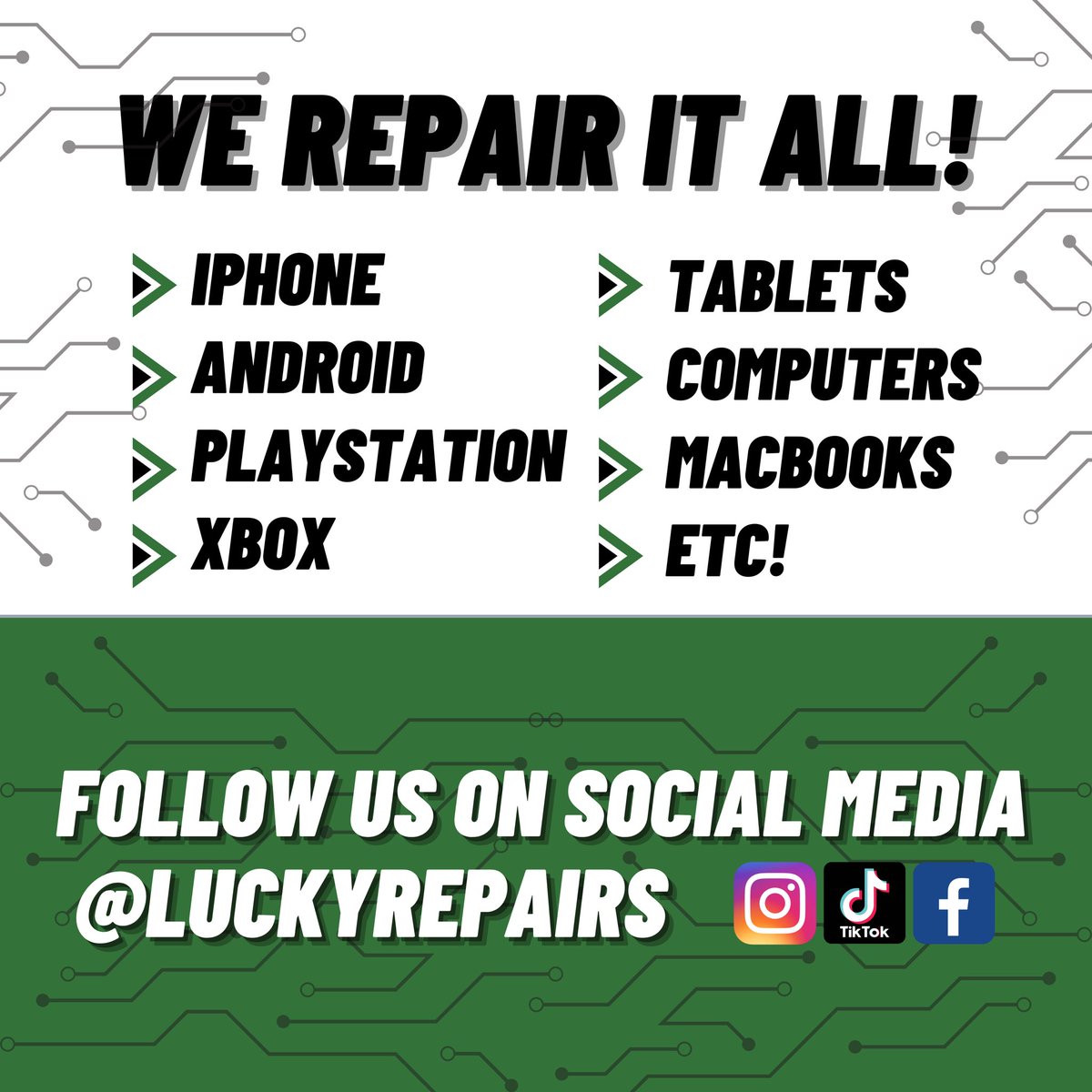 NOTSOOLUCKY's tweet photo. In case y’all forgot I still fix stuff.           New iPhone screen repair price list ✌🏽 https://t.co/PdyalwemRr