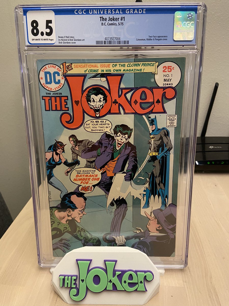 It has arrived! After waiting far too long I finally pulled the trigger on this beauty. Looks sexy on that @WHAMstand! #whamstand #thejoker #dccomics #1stseries #cgc