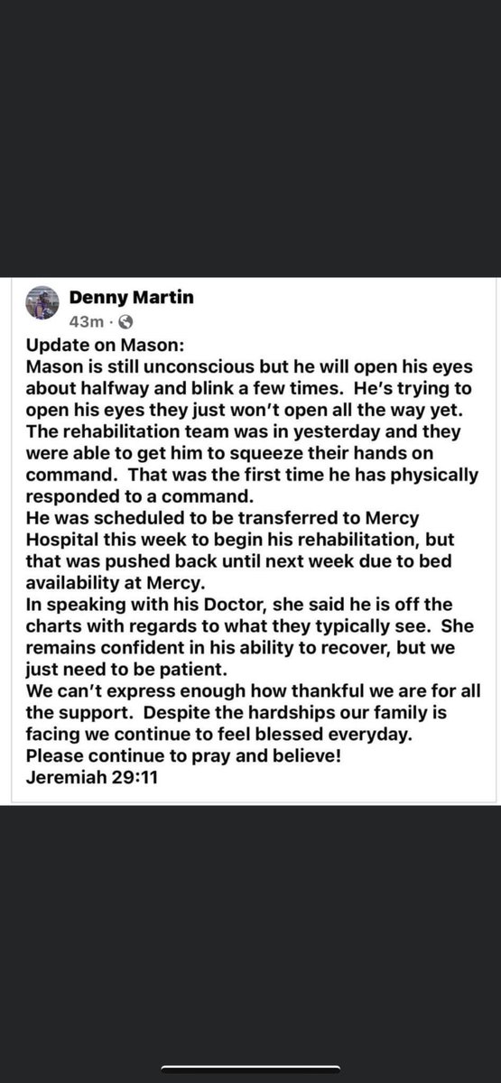 PRRamsTDClub's tweet image. Keep the prayers coming! #masonstrong