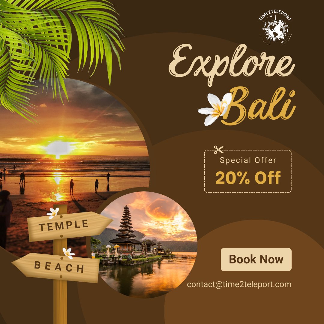 Bali, here we come! 🌴 Snag a 20% discount on your Bali adventure with Time2teleport. Unwind on the island of gods without breaking the bank. Book your discounted escape now! 

#Time2teleport #BaliDreams #DiscountedGetaway #BaliBound #DiscountedParadise #TravelDeals #Wanderlust