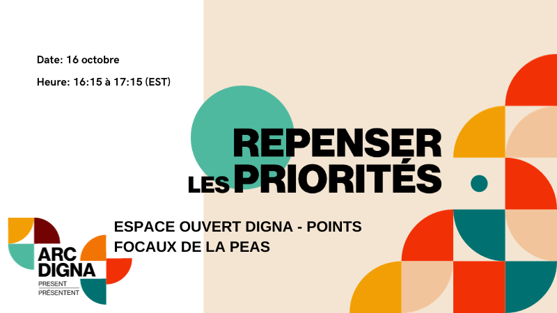 Espace ouvert Digna - Points focaux de la PEAS!

Rejoignez-nous pour un dialogue ouvert et des discussions informelles. Les points focaux de PSEAH sont invités à venir partager leurs idées, poser des questions et échanger avec d'autres praticien-ne-s et la gestionnaire de DIGNA!