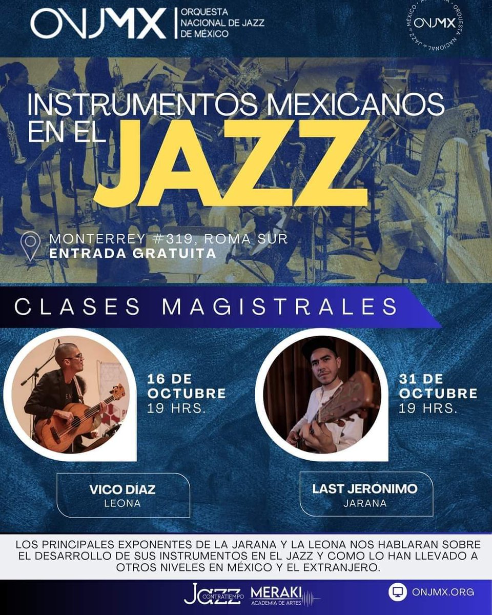 Registrate para las clases magistrales en:
bit.ly/3LWbvXf
onjmx.org