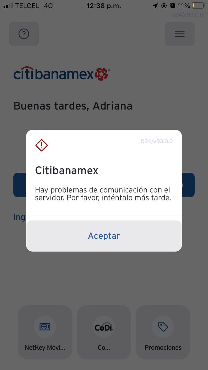 Hace días que no puedo ingresar a mi cuenta en la app y está actualizada, @Citibanamex @ContactoCitibmx