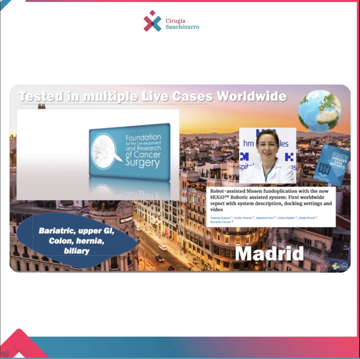 CirugiaSanchi's tweet photo. International recognition to @cirugiasanchinarro, MD. Francesco Bianco cites us as pioneers in the use of the Hugo RAS system for robotic surgery at the Annual Scientific Meeting AANZHPBA in Sydney, October 2023. https://t.co/I9S8k63XBo