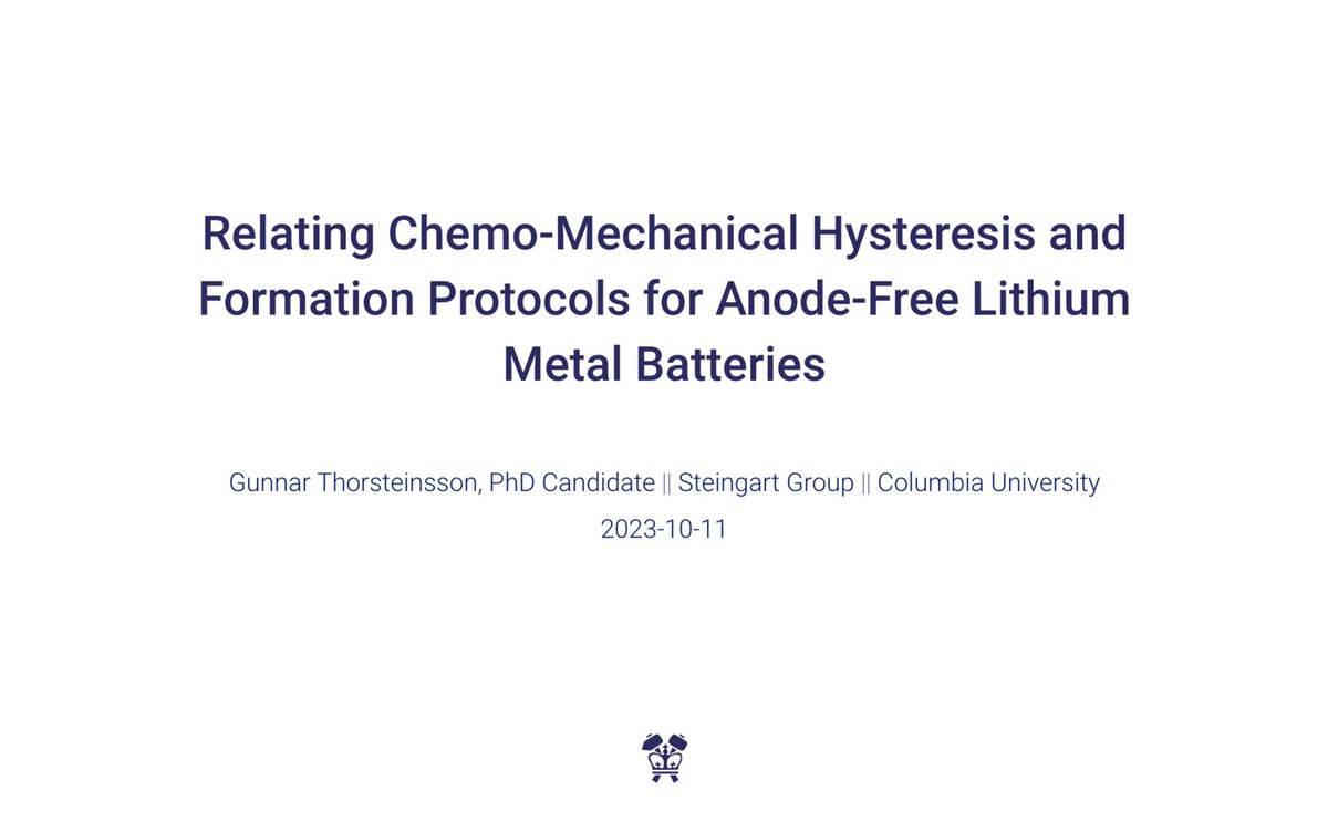 Gunnar Thorsteinsson (@gunnarthorst) on Twitter photo I will be presenting my work on anode-free lithium-metal chemomechanics at #ECS244 tomorrow, We, <a href="/17/">Sonja Cruz</a>:40 in session A04 (room A6!).
Come by if you want to learn more about operando battery acoustics 🔋 I will be presenting my work on anode-free lithium-metal chemomechanics at #ECS244 tomorrow, We, <a href="/17/">Sonja Cruz</a>:40 in session A04 (room A6!).
Come by if you want to learn more about operando battery acoustics 🔋