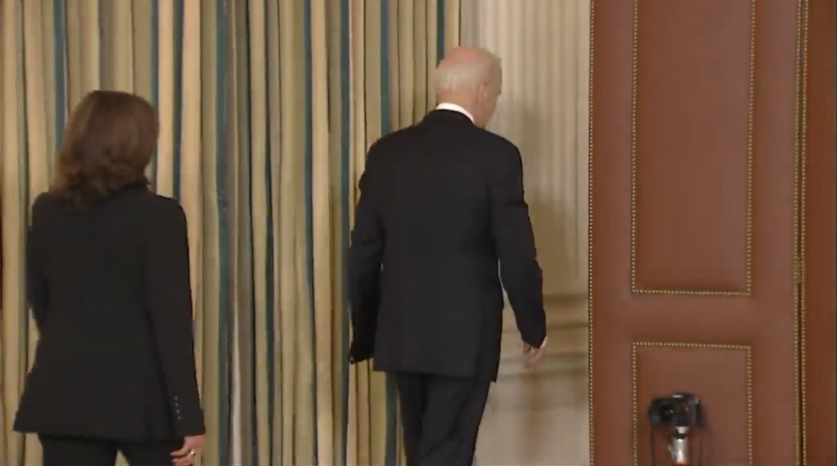 Biden once again refuses to answer questions from reporters shouting about Hamas attacks on Israel in his first public appearance since Saturday, one month after sending Iran terrorists $6 BILLION These are the defining images of a Presidency.