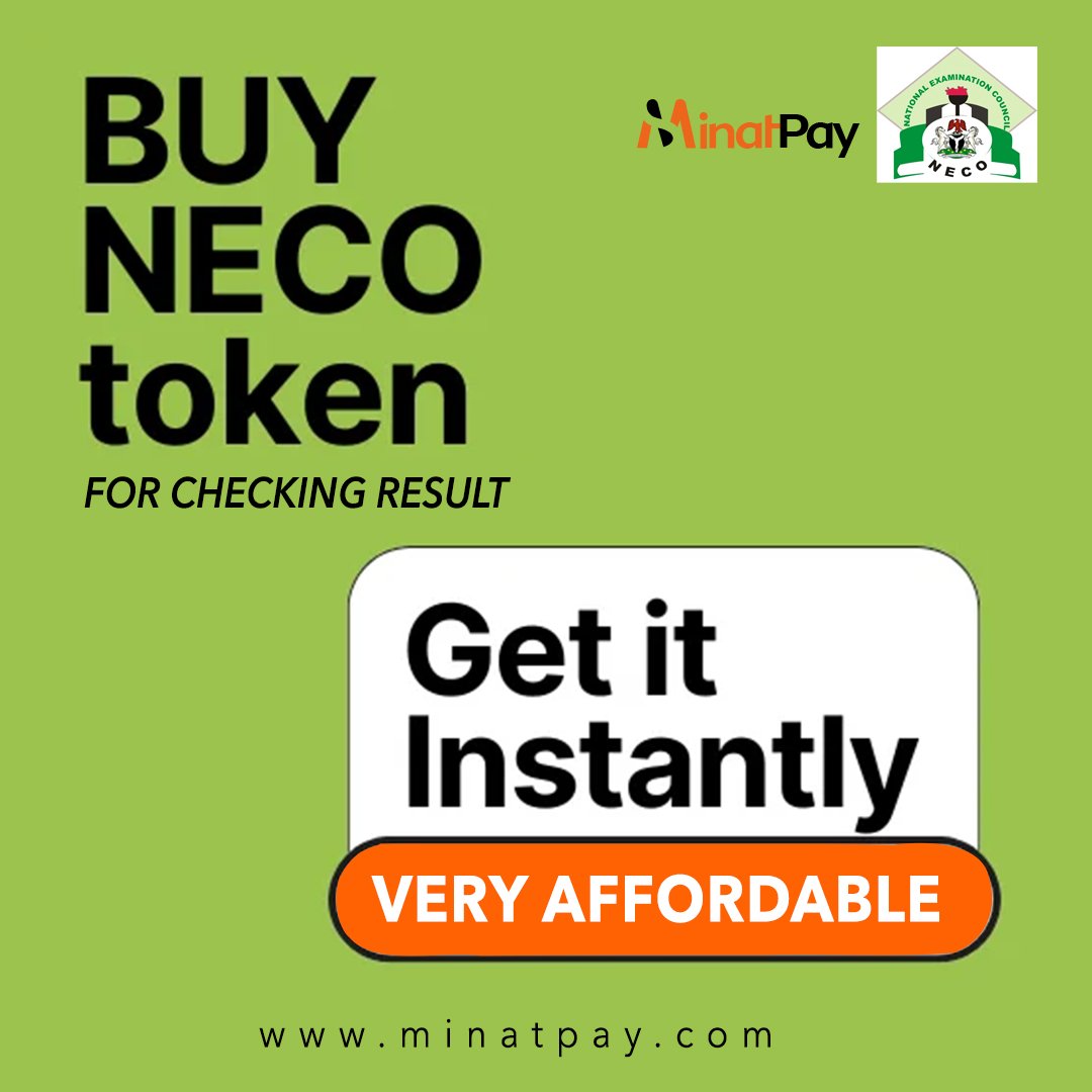 smdcr8tive's tweet photo. Get your Neco Result token as low as 1000naira. Visit https://t.co/vCi9LTUC31 to purchase or WhatsApp 09138796779 https://t.co/4qduu7Ddv6