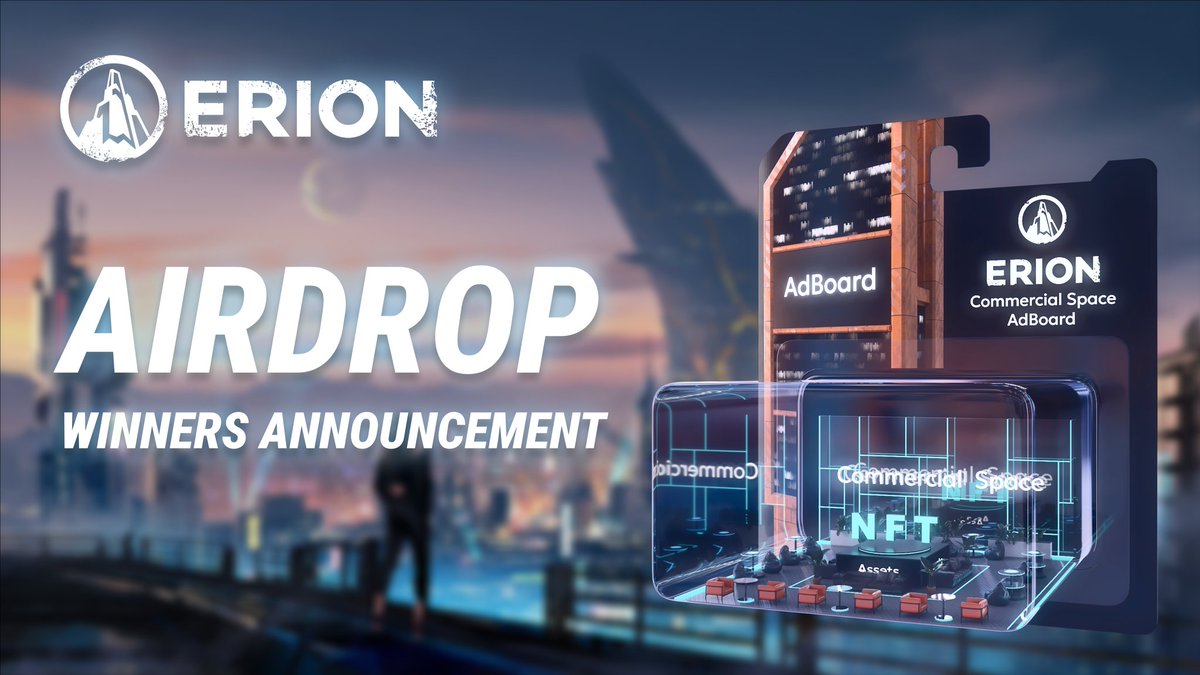 erion_world's tweet photo. 🚀 Attention: Erion's First Airdrop Winner Announcement! 🚀

Our airdrop has officially concluded today, and we're overjoyed by the tremendous participation from our incredible community.

🎉 Winners Announcement: Meet the lucky recipients of all 200 NFTs by following this link: https://t.co/N4wIH7Pcvi

🎁 NFT Distribution: But wait, there's more! We've already begun distributing the NFTs to our fortunate winners.

Your enthusiasm and engagement in our airdrop event have been truly amazing. Stay tuned for more exciting updates!

#Erion #Airdrop #NFT #Metaverse #Gaming #Web3