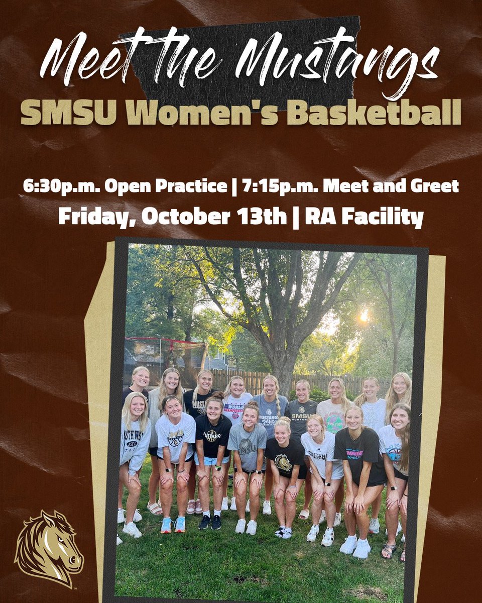 SMSUWomensHoops's tweet image. 🎉 We're excited to invite you to our Homecoming Friday Night! Join us for an open practice and a special meet and greet. It's a great opportunity to reconnect with old friends and support our team. See you there! 🏀 🐴 #Homecoming2023